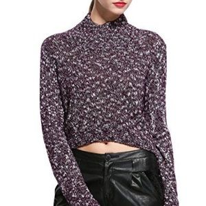 🌟HP🌟Mock Neck Marled Crop Sweater